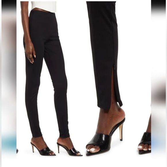Open Edit Women’s Size S Slim Fit Pants Black Ankle Slit Stretch Trousers New - Picture 1 of 7